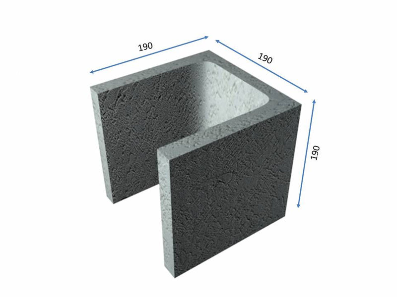 200 Series Concrete Besser Block (Open End Half)