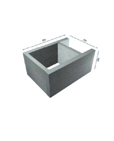 300 Series Concrete Besser Block (Stop End)